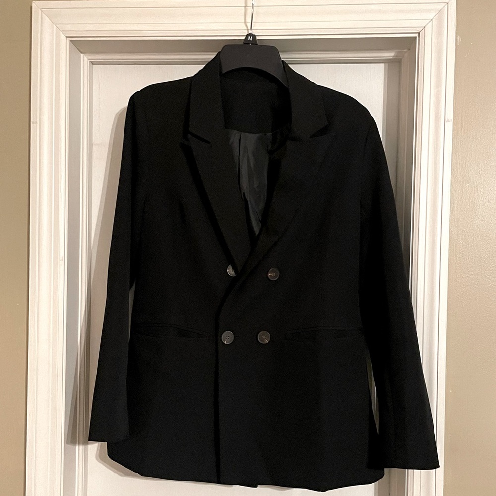 Women’s Black Blazer Medium 100% Polyester